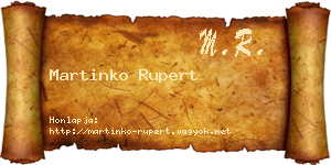 Martinko Rupert névjegykártya